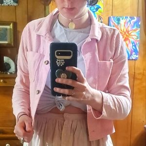 Little kid or petite size pink corduroy over shirt